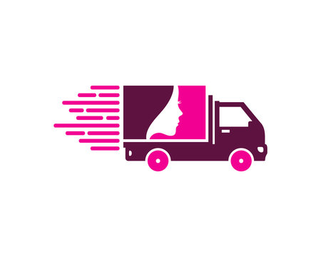 Beauty Delivery Icon Logo Design Element