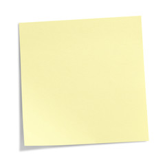 Yellow Sticky Note isolated on white background, clipping path included