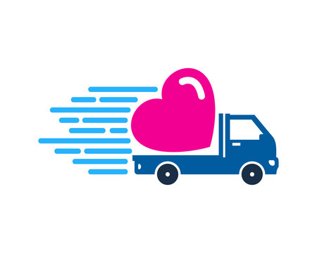 Love Delivery Icon Logo Design Element