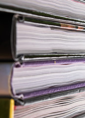 Stacked books close-up