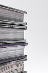 Stacked books close-up
