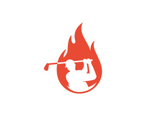 Fire Golf Icon Logo Design Element