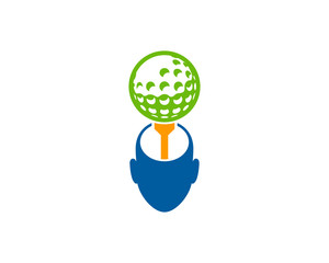 Mind Golf Icon Logo Design Element