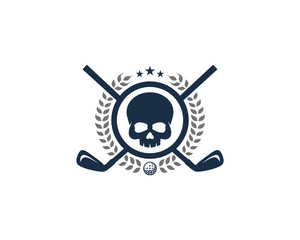 Skull Golf Icon Logo Design Element