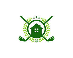 Home Golf Icon Logo Design Element
