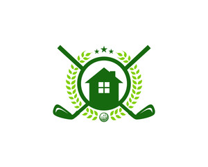 Home Golf Icon Logo Design Element