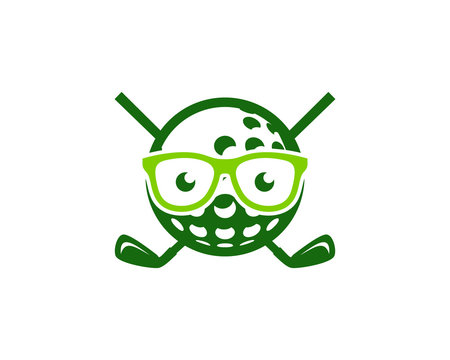 Golf Geek Icon Logo Design Element
