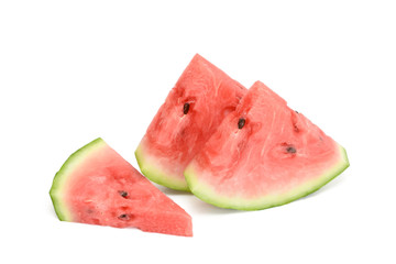 Watermelon slices on white background
