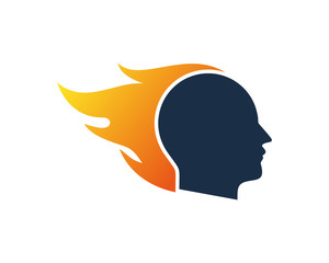 Fire Human Icon Logo Design Element