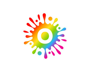 Splash Liquid Color Letter O Icon Logo Design Element