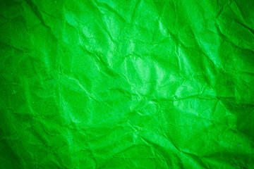 Texture crumpled green paper background.