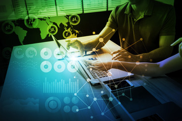 business and technology abstract. Internet of Things. Information Communication Technology. Mixed media.