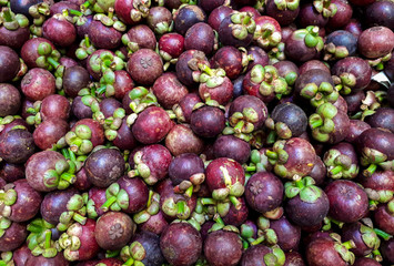 A pile of mangosteens