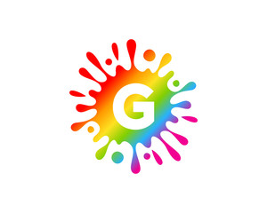 Splash Liquid Color Letter G Icon Logo Design Element