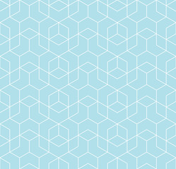 Obraz na płótnie Canvas seamless geometric line grid vector cubes pattern