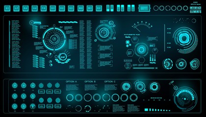 Futuristic virtual graphic touch user interface, HUD © PALERM089