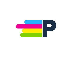 Initial P Paint Icon Logo Design Element