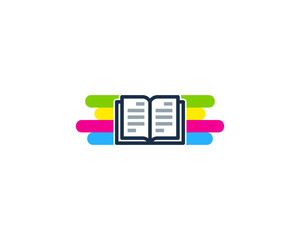 Book Paint Icon Logo Design Element