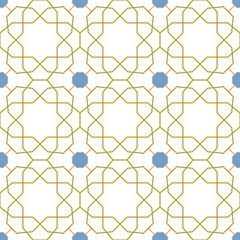 Seamless golden background for your designs. Modern ornament. Geometric abstract pattern