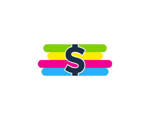 Paint Dollar Icon Logo Design Element