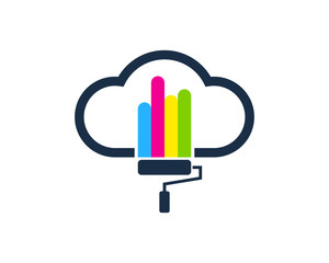 Paint Cloud Icon Logo Design Element