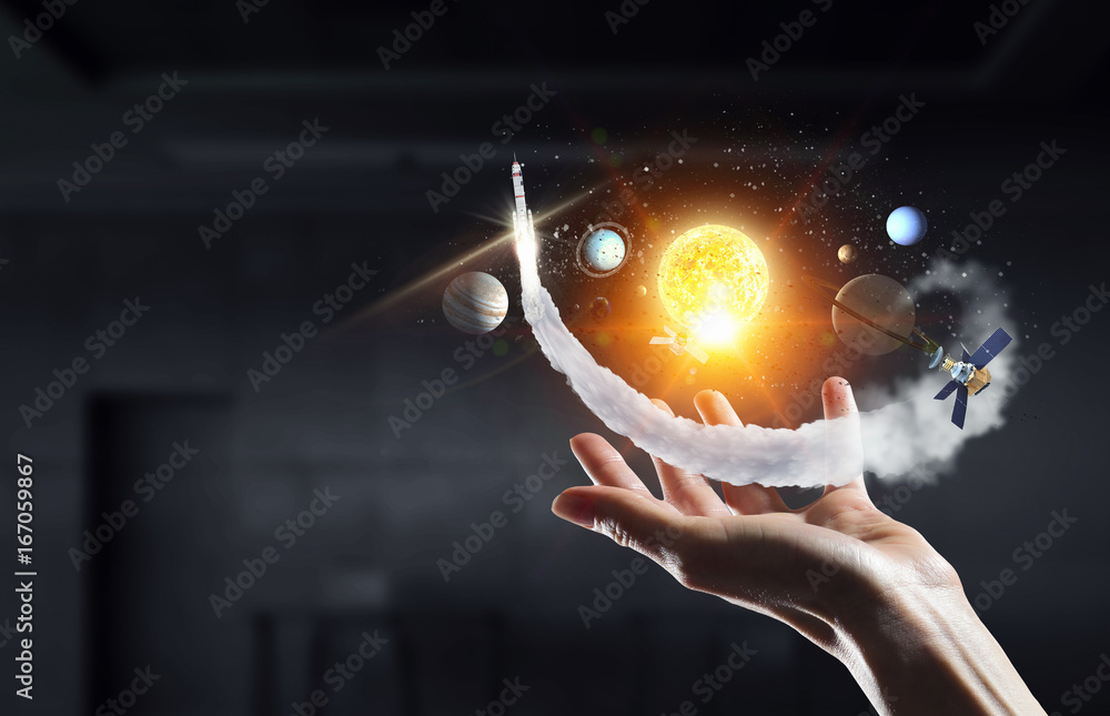 Canvas Prints solar system in hands