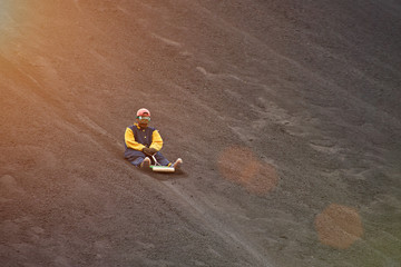 Volcano boarding in NIcaragua