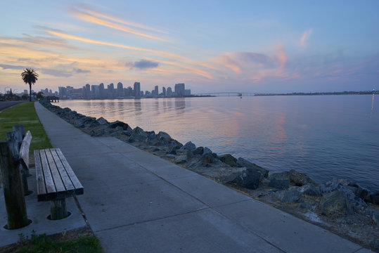  view from Harbor Island towards downtown San Diego
