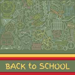 Obraz premium Back to school abstract background with paper cut shapes. Modern origami design template. Vector illustration.