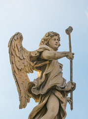Bernini's marble statue of angel from the Sant'Angelo Bridge in Rome, Italy