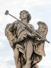 Bernini's marble statue of angel from the Sant'Angelo Bridge in Rome, Italy