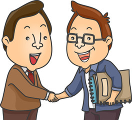 Man Shake Hands Writer Editor