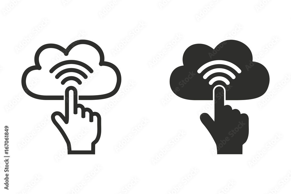 Aufkleber cloud computing vector icon.