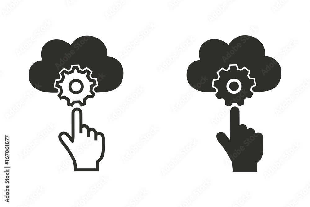 Aufkleber cloud computing vector icon.