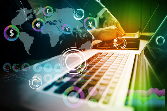 business and financial technology. global finance. worldwide business.