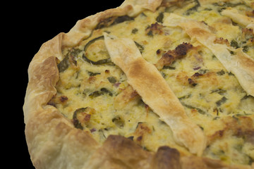 salty cake with italian zucchini and pasta brisee