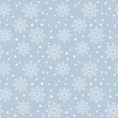 Endless Christmas Pattern. Snowflakes and Stars.