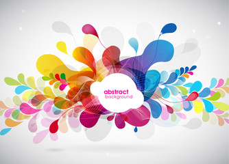 Abstract colored flower background with shapes.
