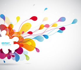 Abstract colored flower background with shapes.
