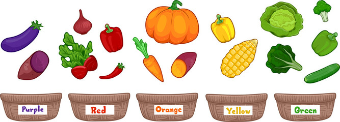 Vegetables Basket Sort By Color
