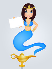 funny genius in the magic lamp