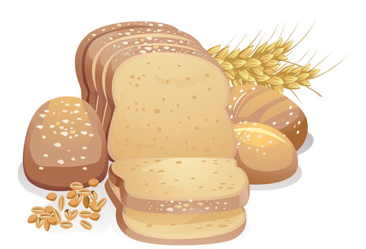 Wheat Grains Bread Loaf