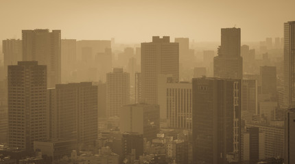 Cityscape in the fog