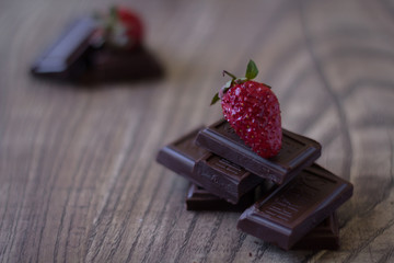 Barras de chocolate con fresa