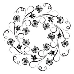 Decorative floral round ornament