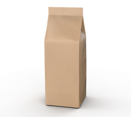 Craft paper coffee bean bag mockup