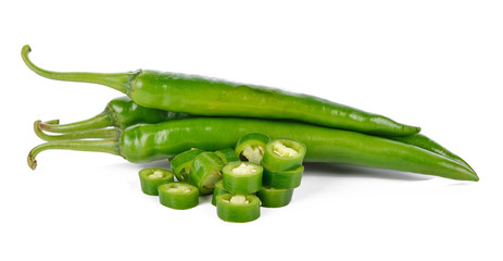 green pepper is isolated on a white background