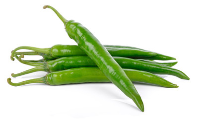 green pepper is isolated on a white background