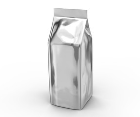 Silver coffee bean bag mockup