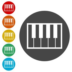 Piano Icons set Flat Graphic Design  